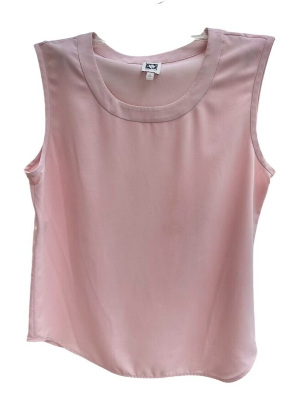 Anne Klein Soft Pink Sleeveless Blouse Scoop Neck Shell Top - Size M - Picture 3 of 6